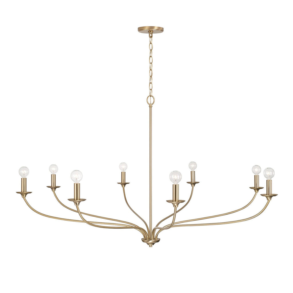 Oriana 8 Light Chandelier 52", Matte Brass