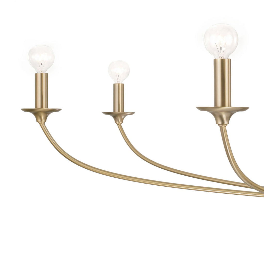 Oriana 8 Light Chandelier 52", Matte Brass