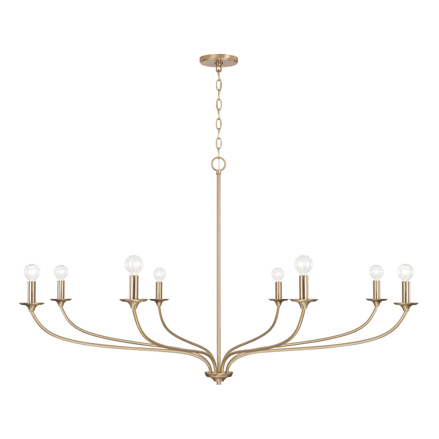 Oriana 8 Light Chandelier 52", Matte Brass