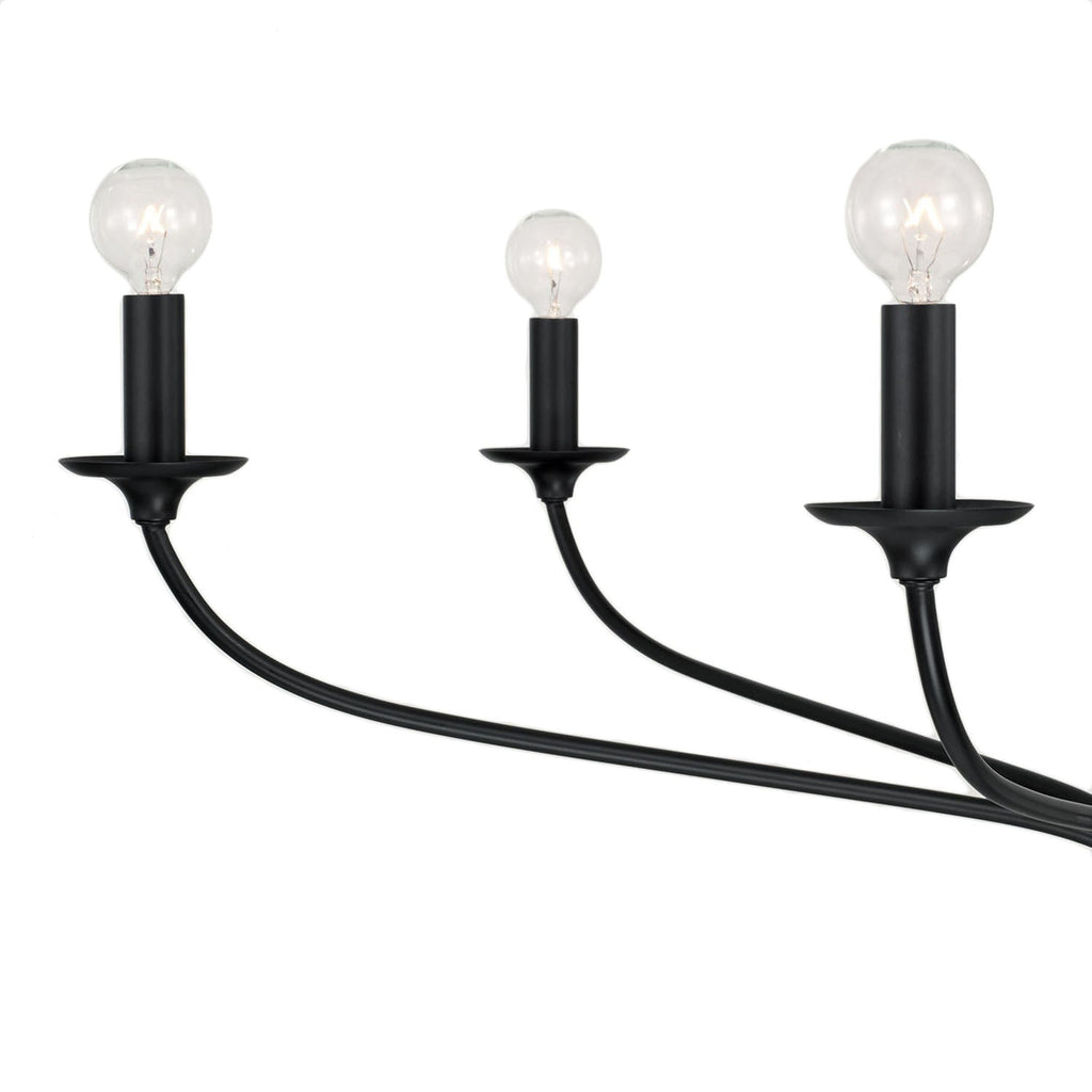 Oriana 6 Light Chandelier 40", Matte Black