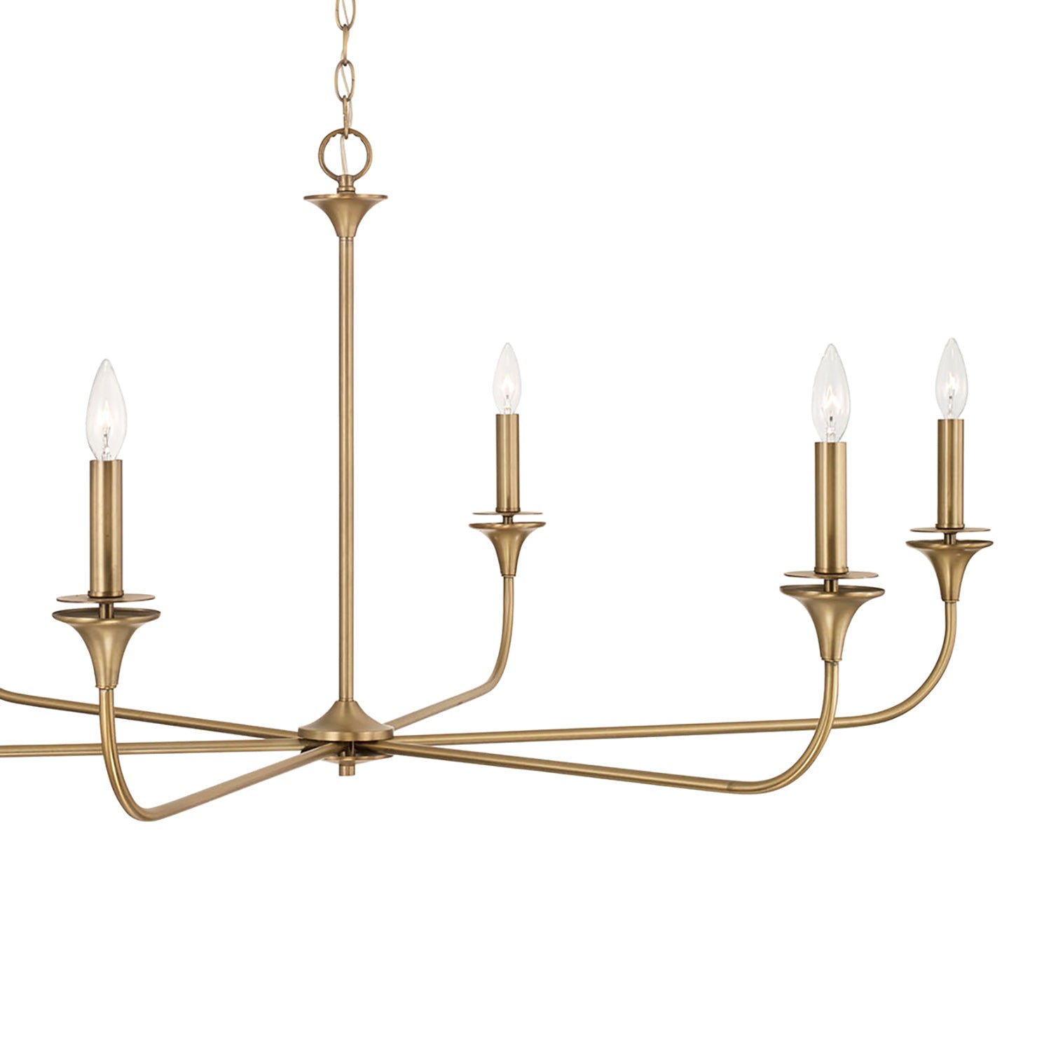 Harper 6 Light Chandelier 49", Aged Brass