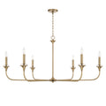 Harper 6 Light Chandelier 49", Aged Brass