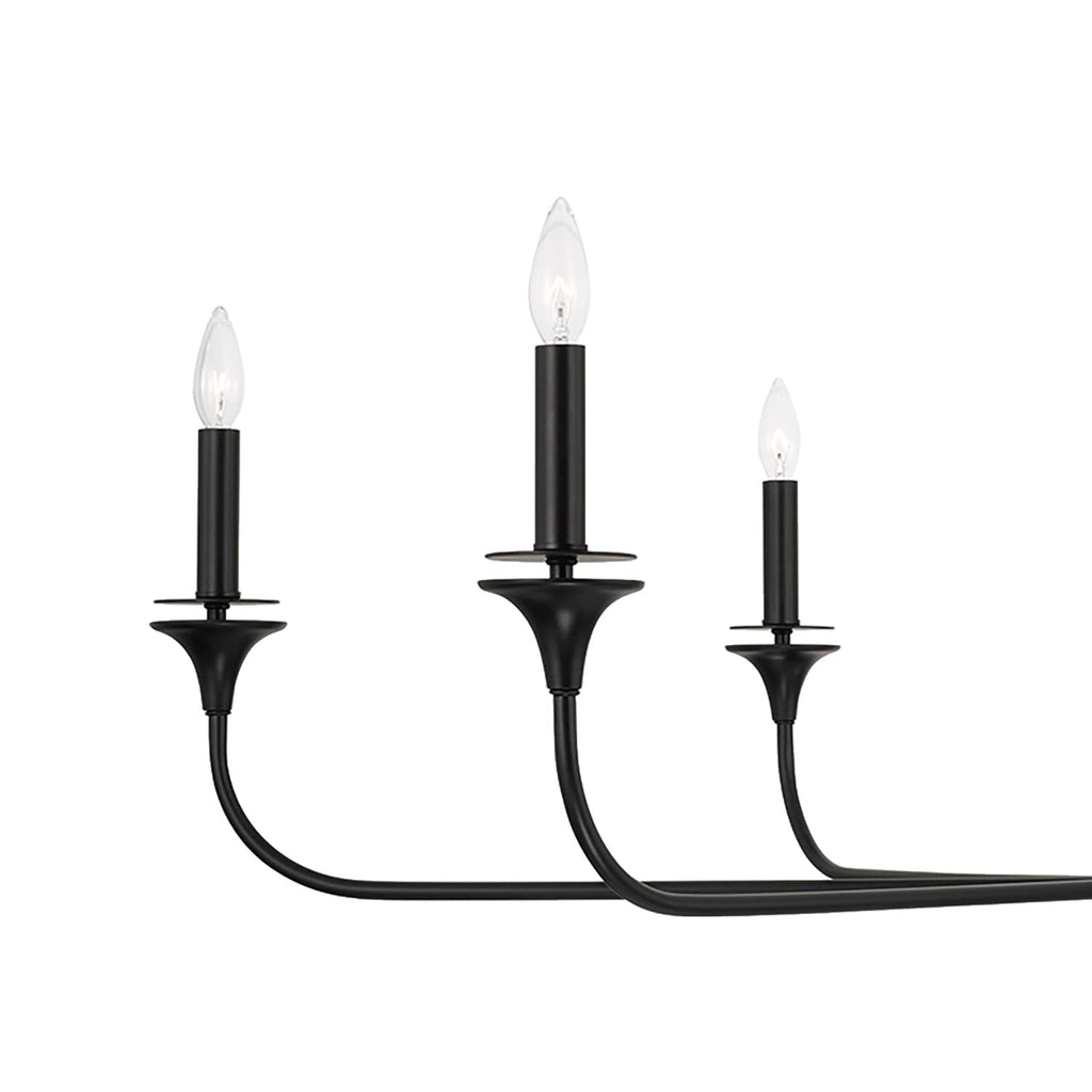 Harper 6 Light Chandelier 49", Matte Black