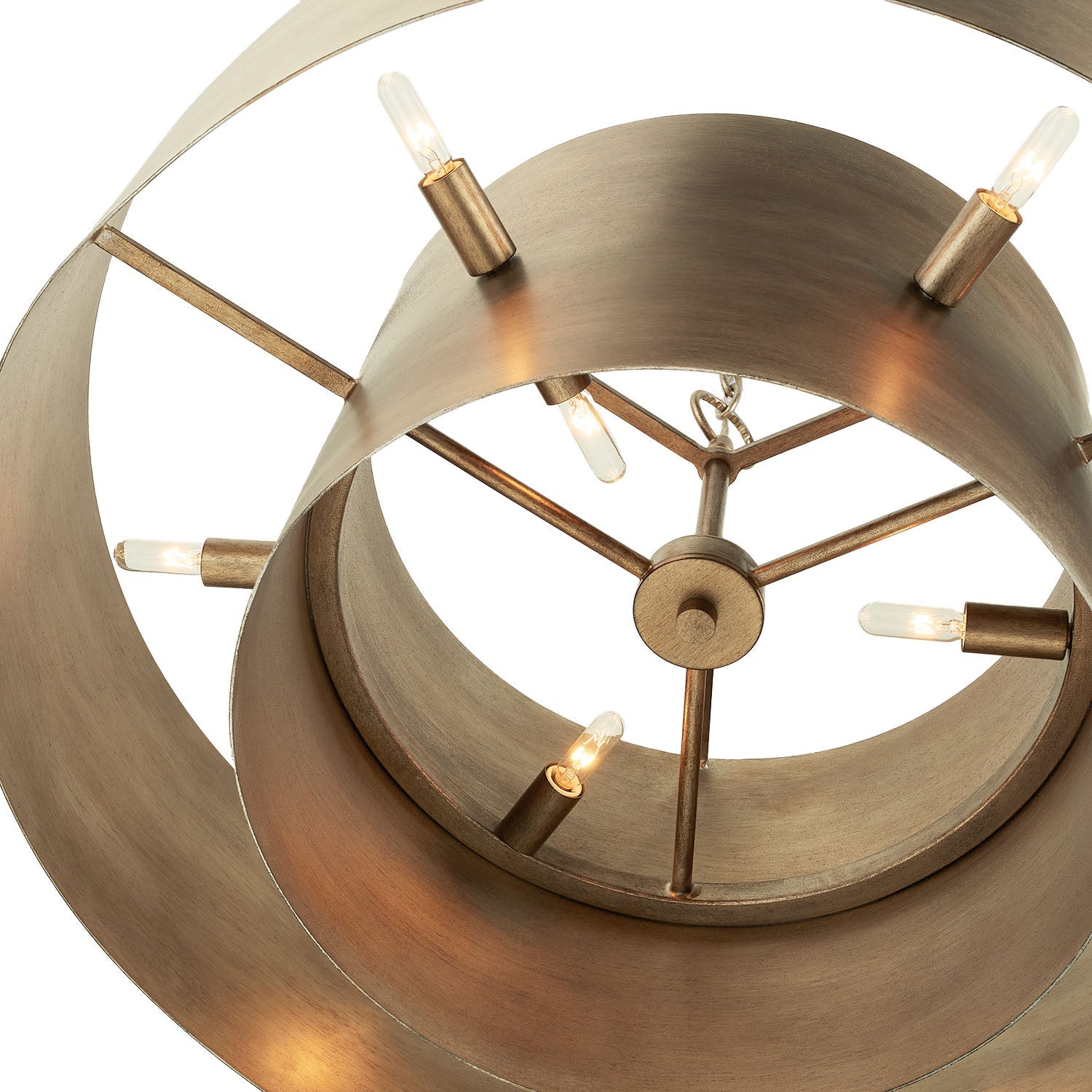 Reed Chandelier 30", Textured Brushed Brass