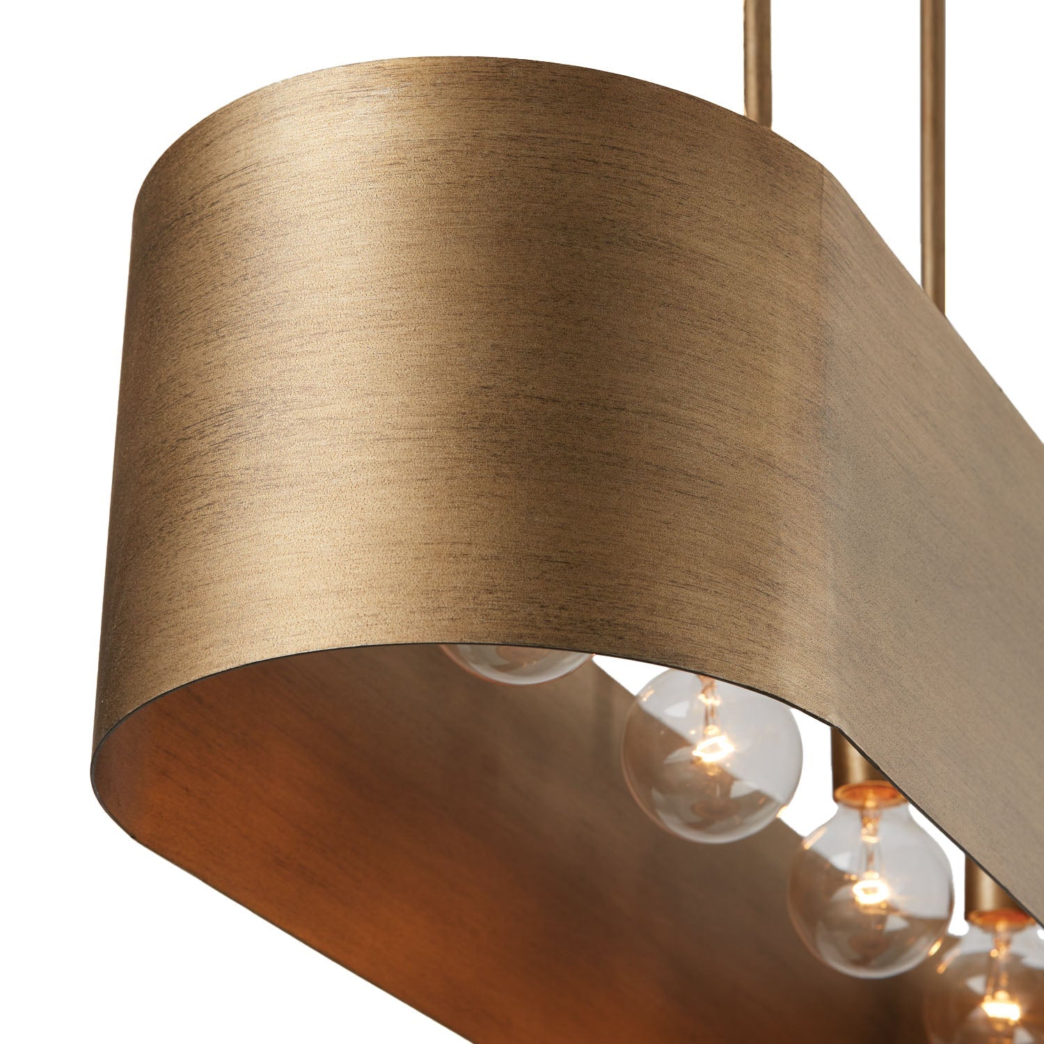 Reed Linear Chandelier 44", Textured Brushed Brass