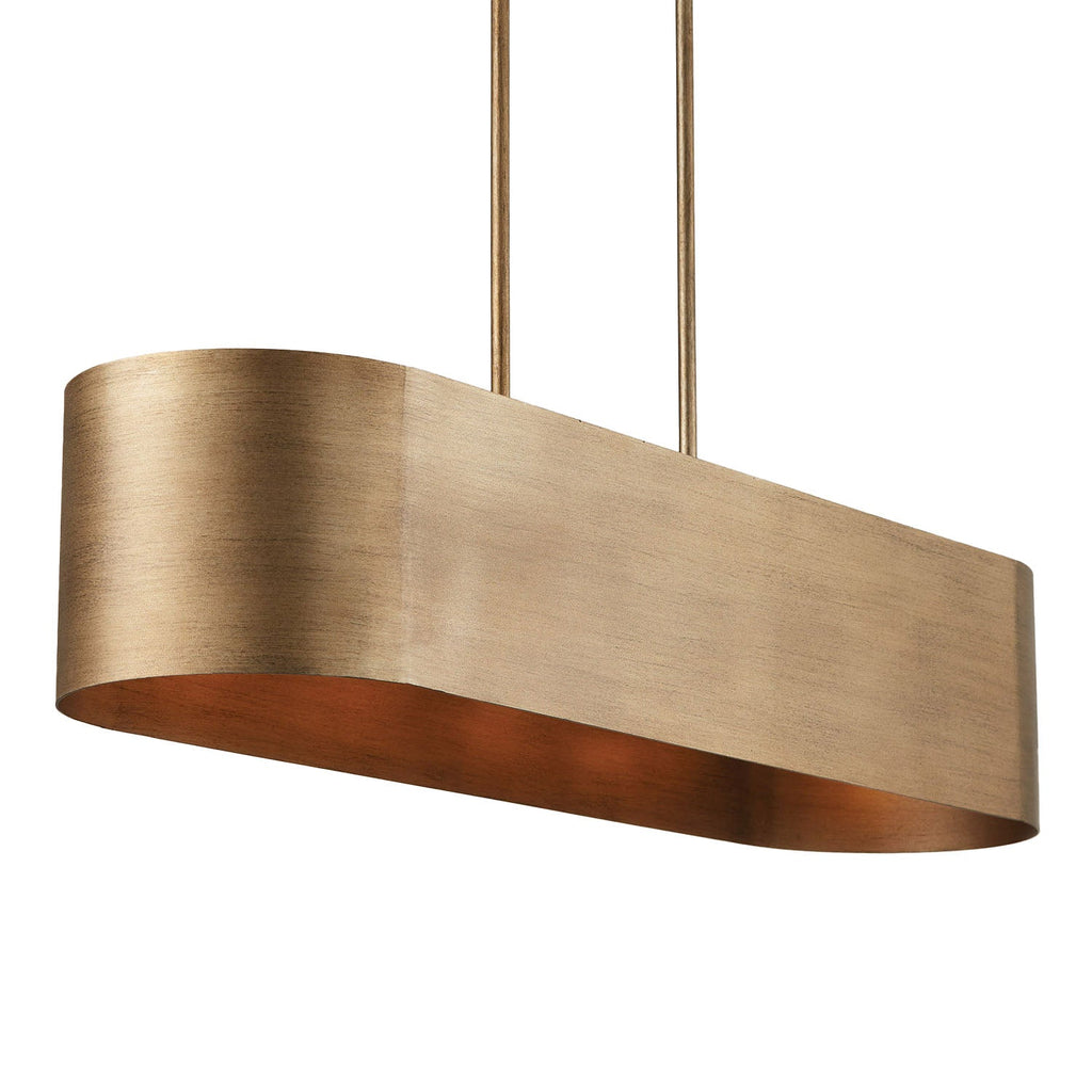 Reed Linear Chandelier 44", Textured Brushed Brass