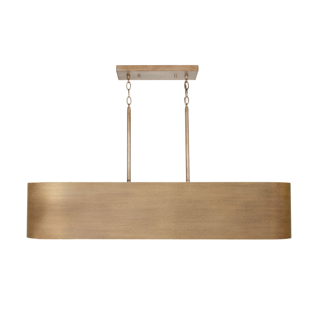 Reed Linear Chandelier 44", Textured Brushed Brass
