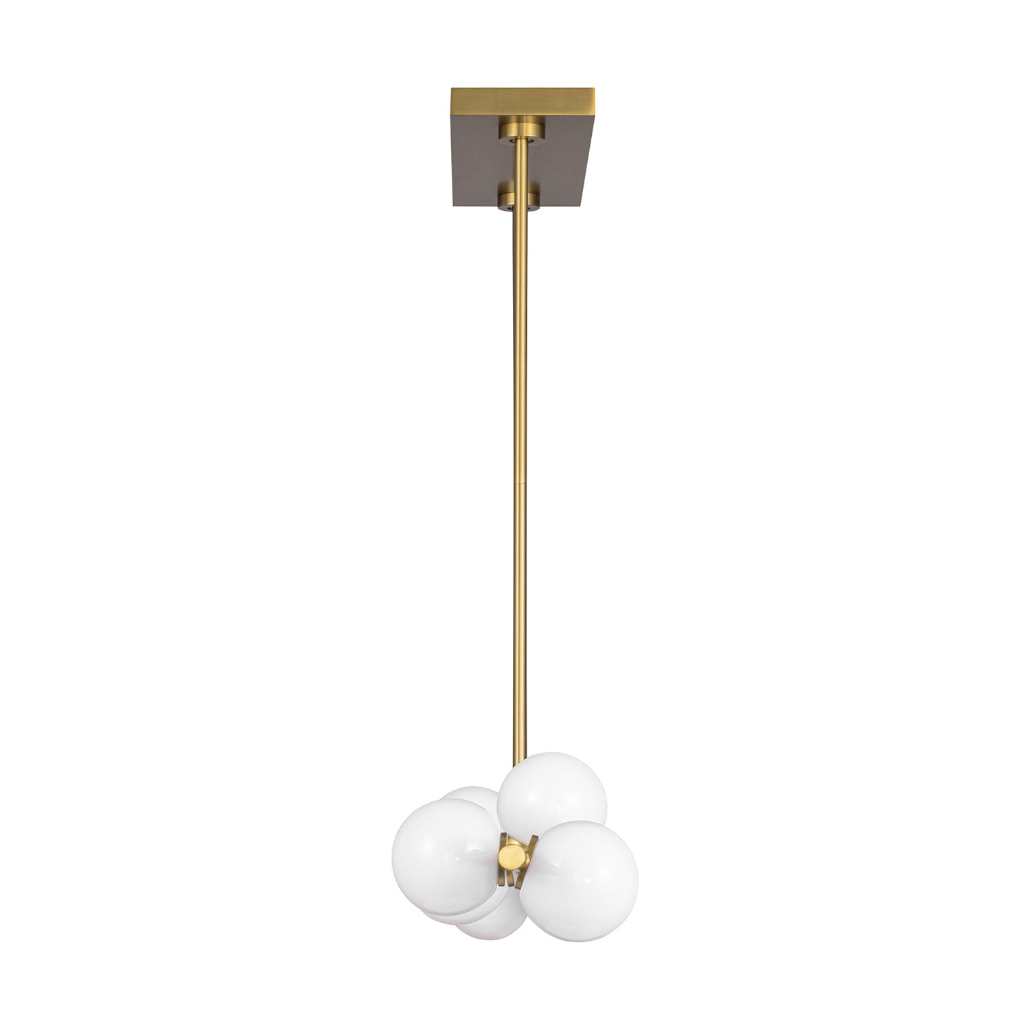 Veya 9 Light Linear Chandelier 49", Modern Brass and Milk Glass