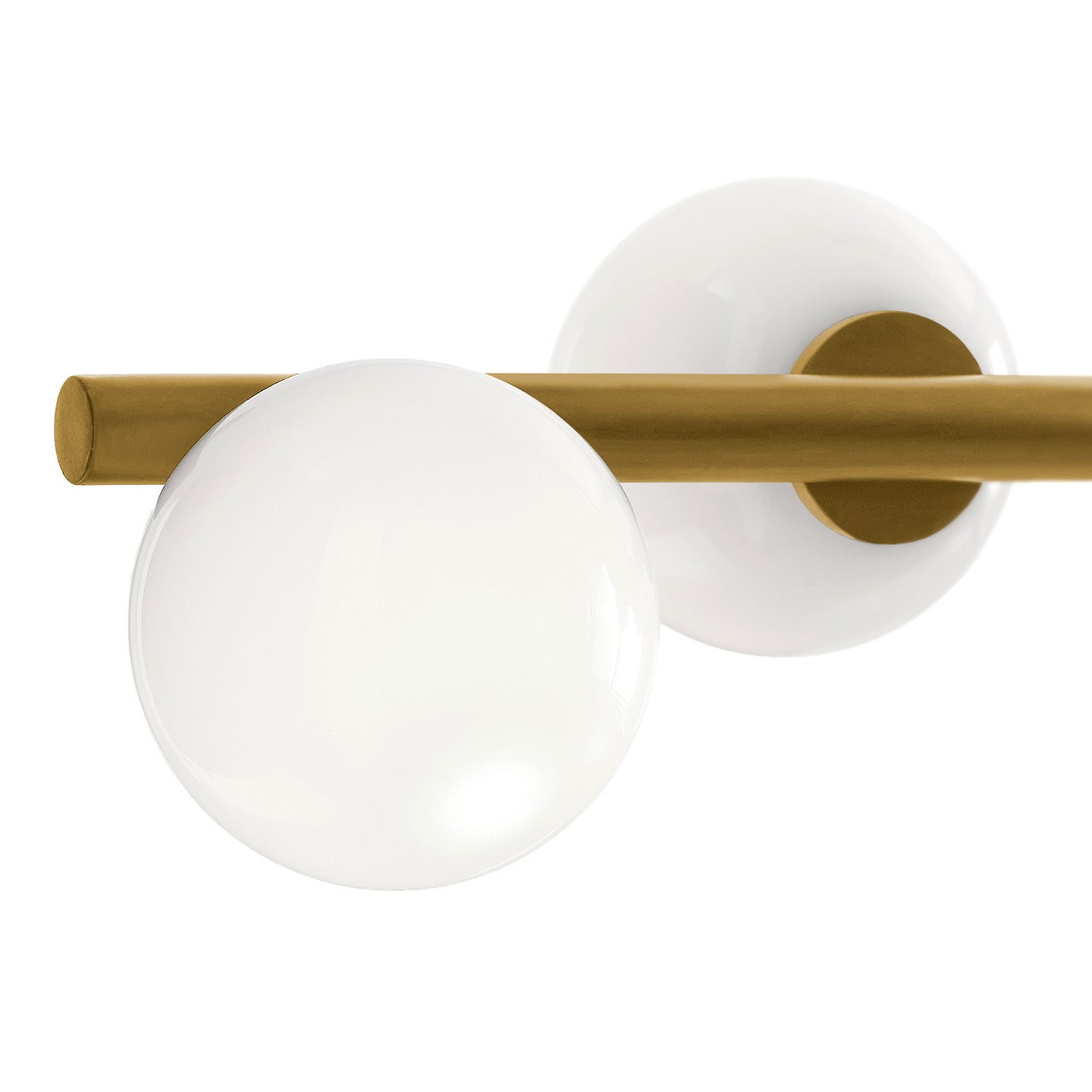 Veya 9 Light Linear Chandelier 49", Modern Brass and Milk Glass