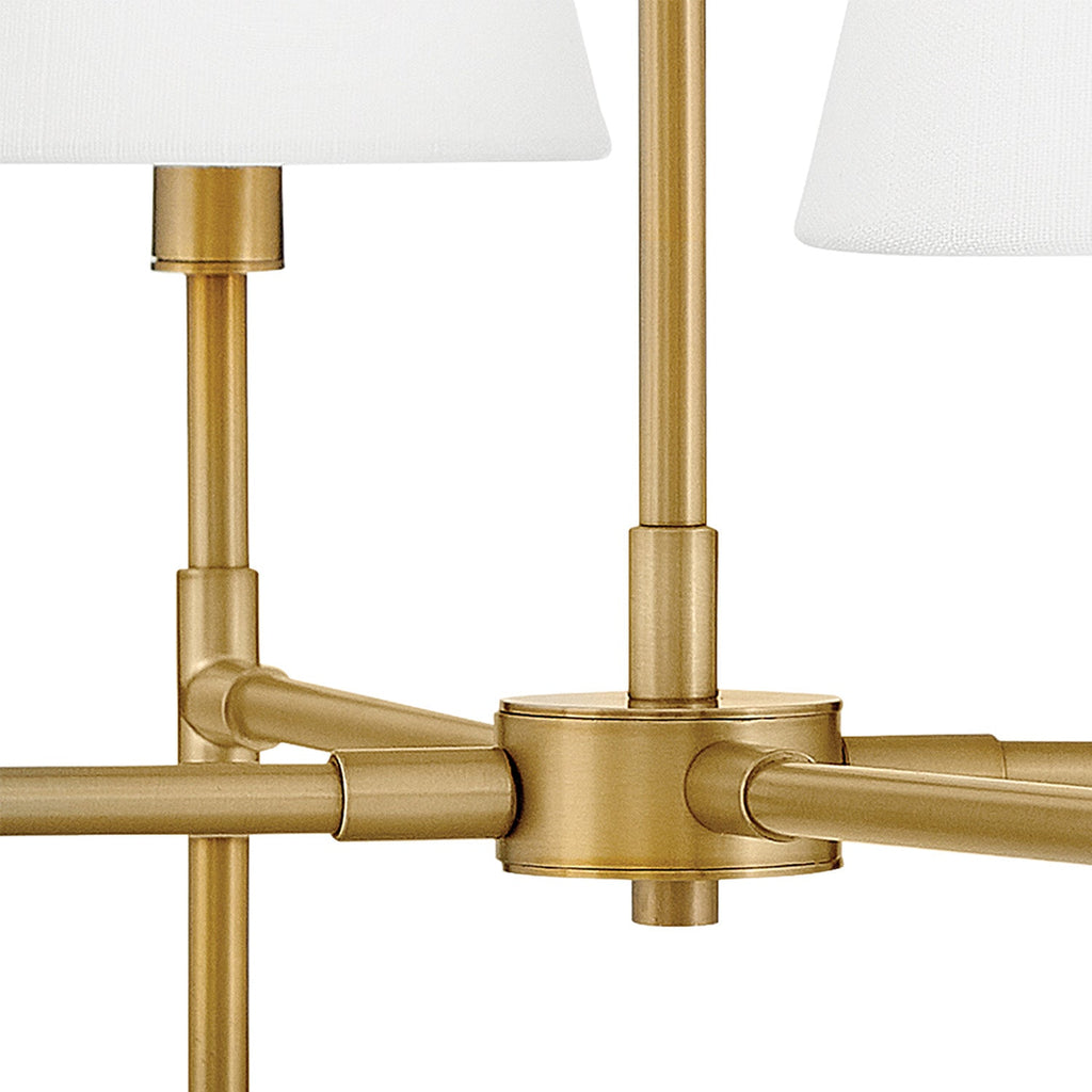Declan 4 Light Chandelier 28", Satin Brass