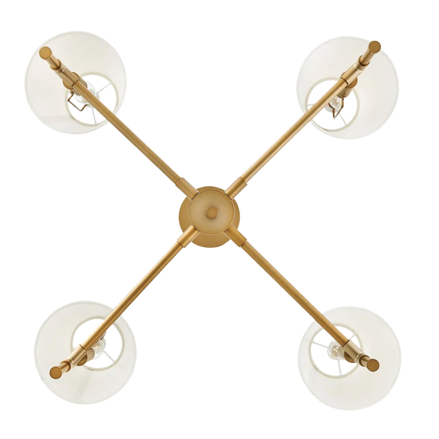Declan 4 Light Chandelier 28", Satin Brass