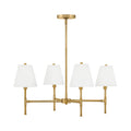 Declan 4 Light Chandelier 28", Satin Brass
