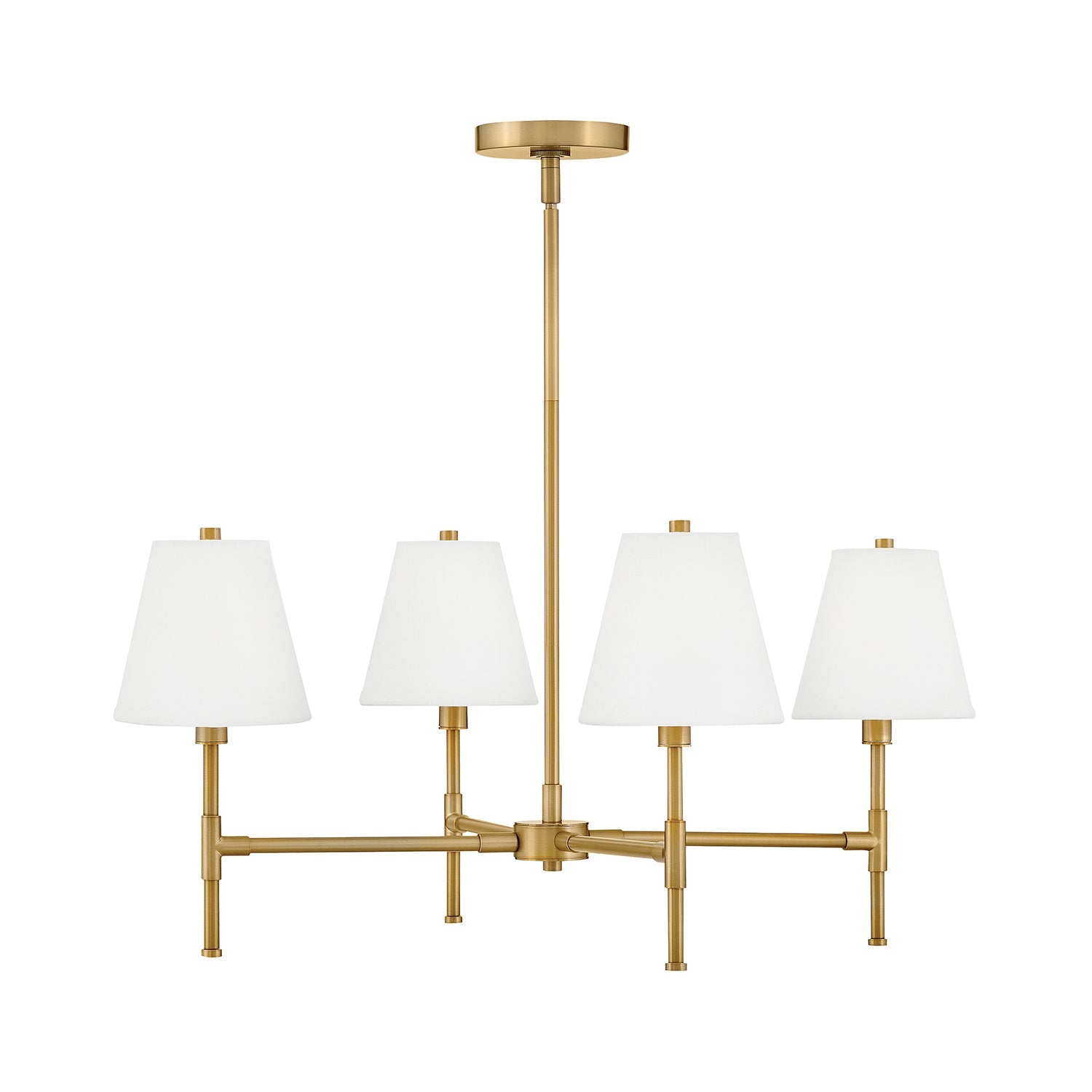 Declan 4 Light Chandelier 28", Satin Brass