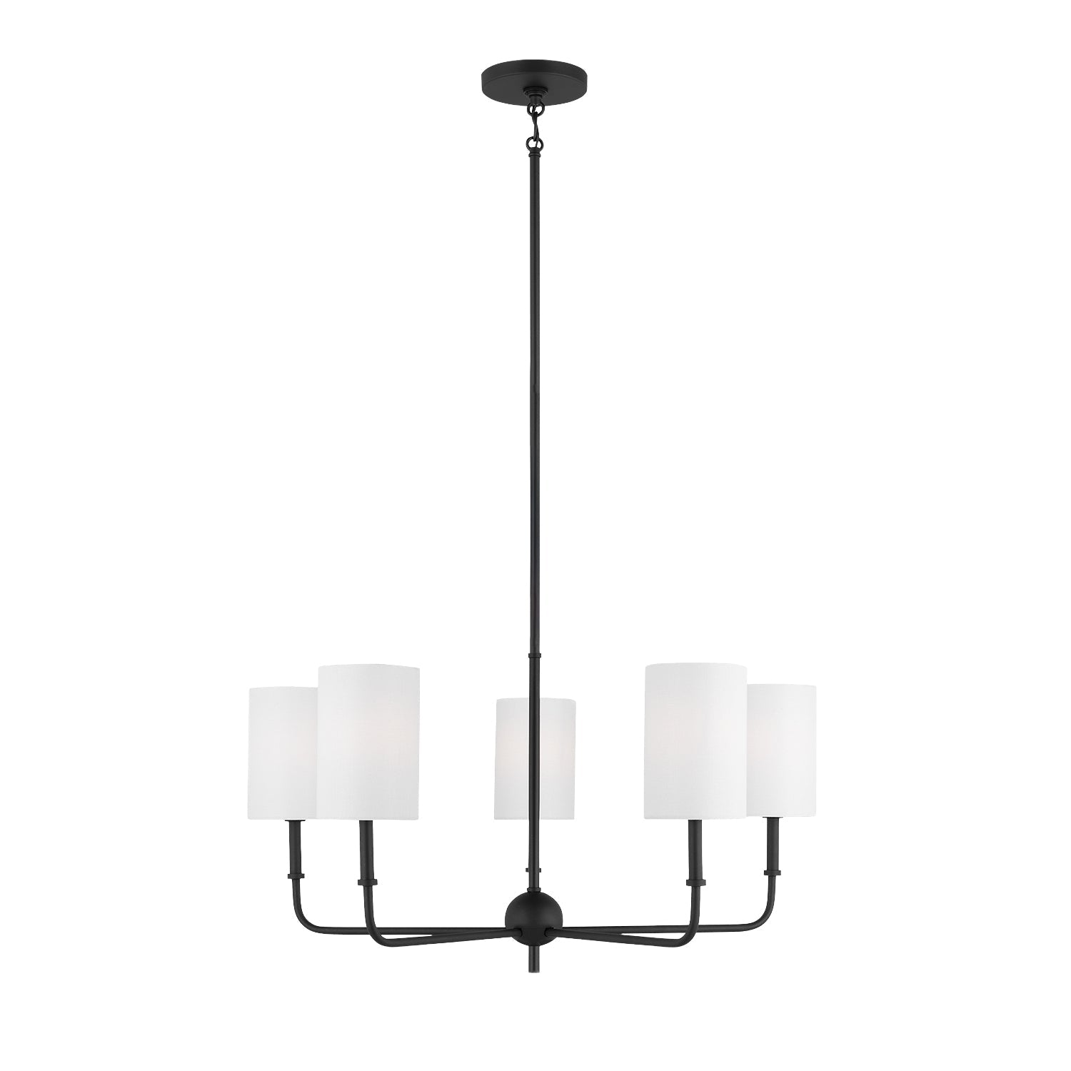 Remington 5 Light Chandelier 26", Matte Black