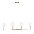 Remington 6 Light Linear Chandelier 44", Satin Brass