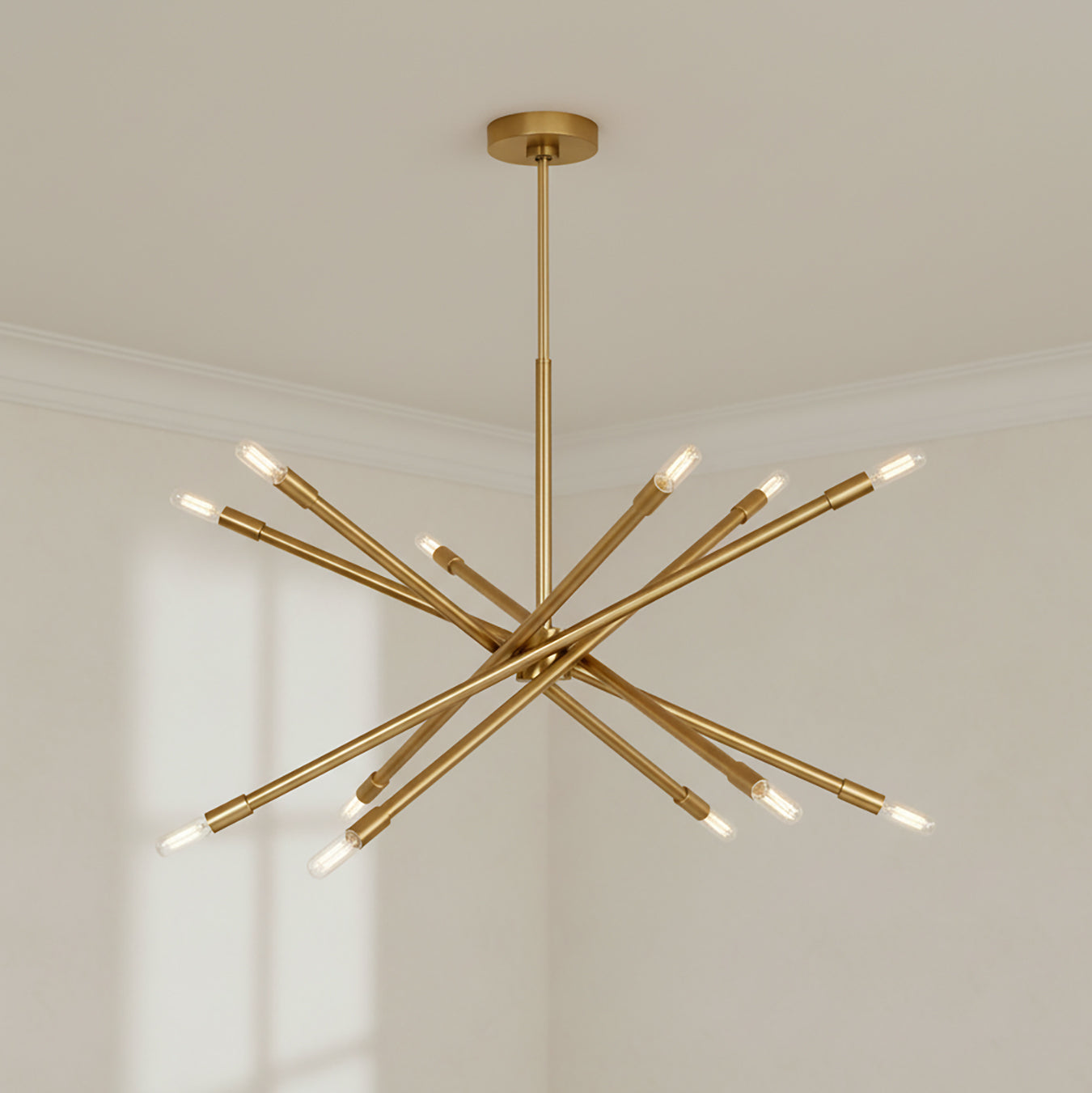 Ferris Large Chandelier 35", Modern Brass