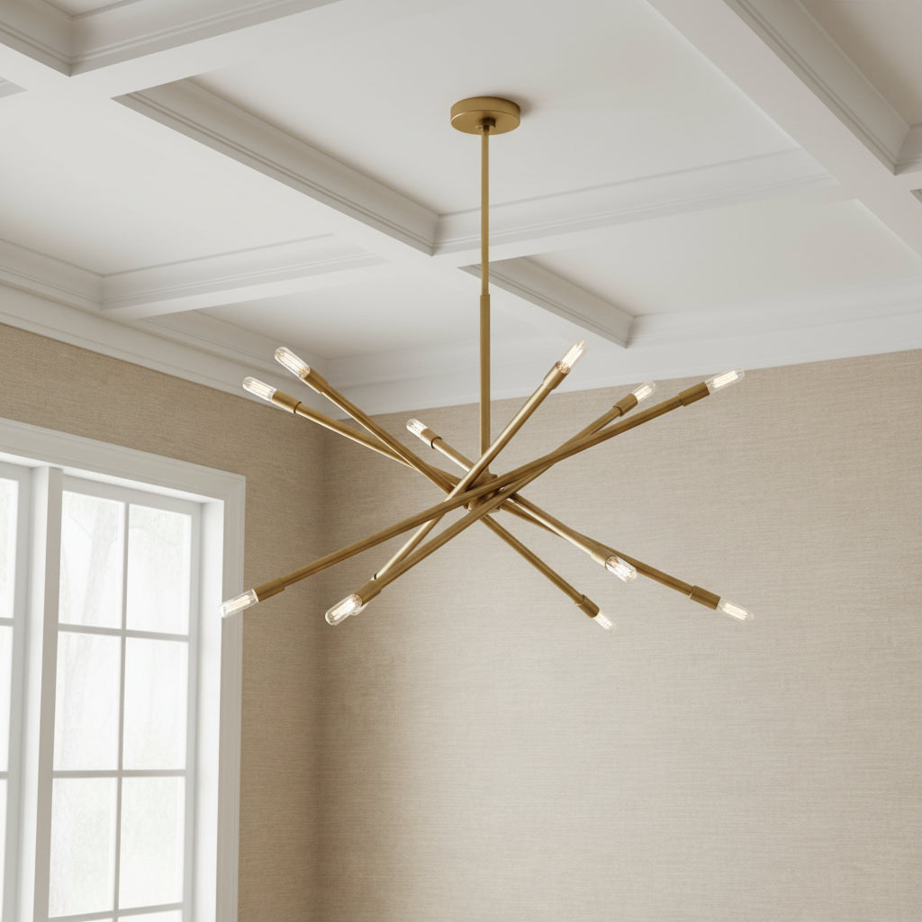 Ferris Large Chandelier 35", Modern Brass