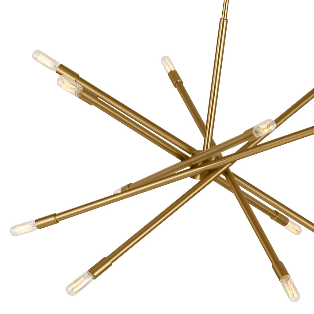 Ferris Large Chandelier 35", Modern Brass