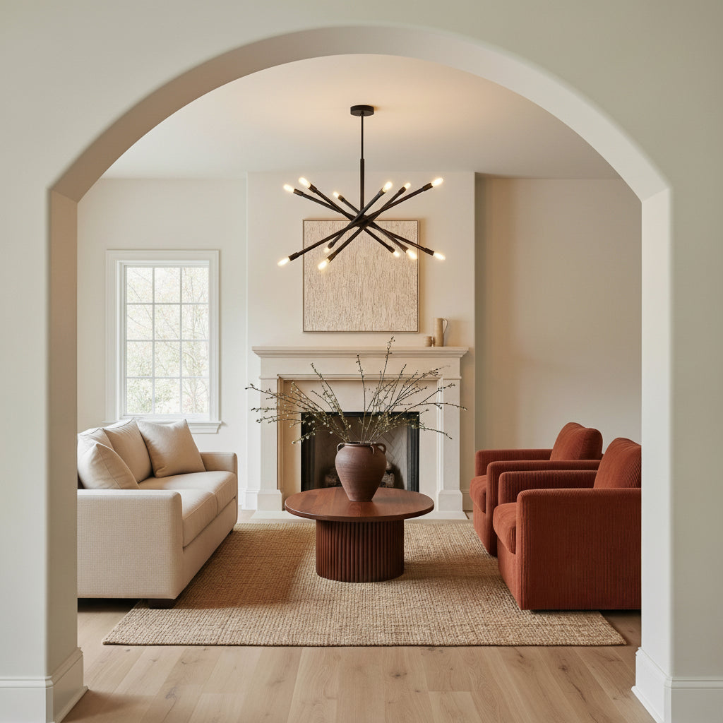 Ferris Large Chandelier 35", Matte Black