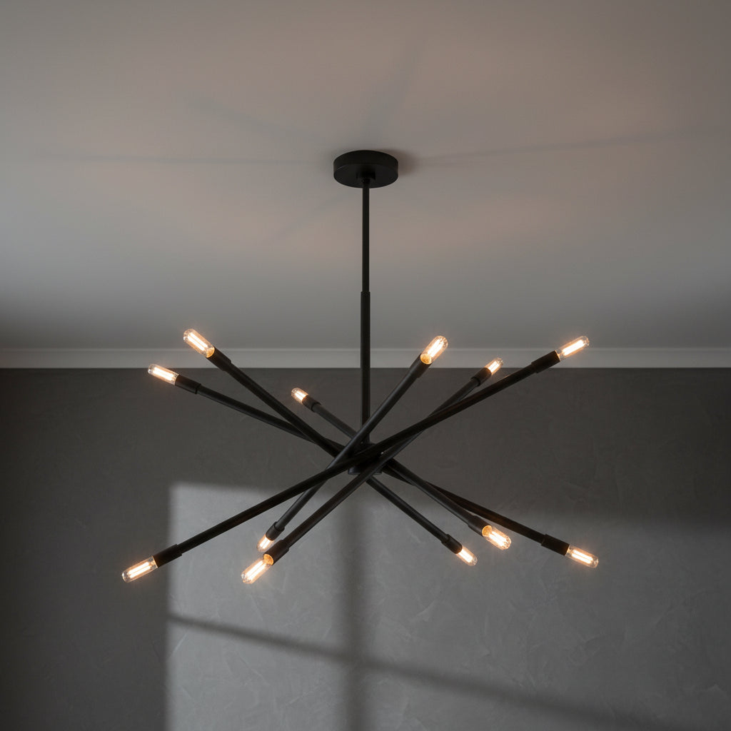 Ferris Large Chandelier 35", Matte Black